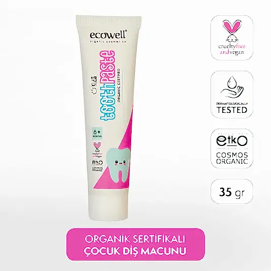 Sertifikalı Organik Çocuk Diş Macunu - 35 gr