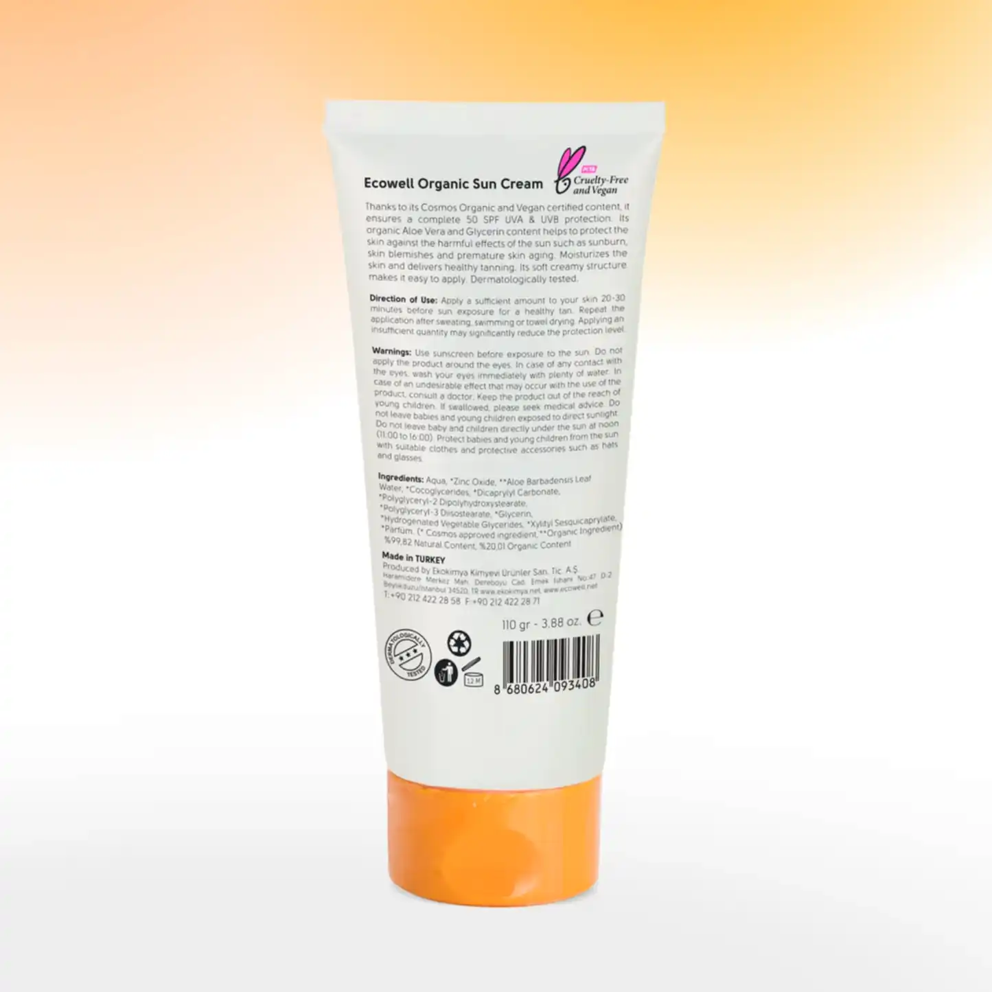 Sertifikalı Organik Güneş Kremi SPF 50 - 110 gr