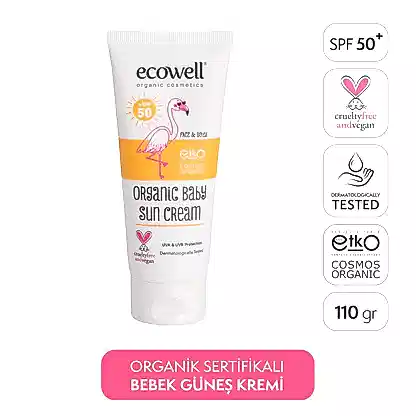 Sertifikalı Organik Bebek Güneş Kremi SPF 50 - 110 gr