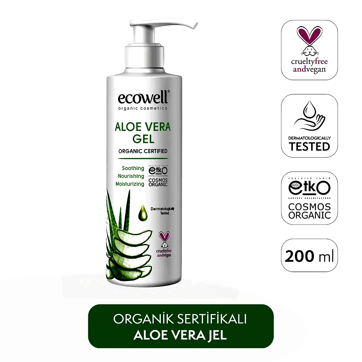 Sertifikalı Organik Aloe Vera Jel - 200 ml